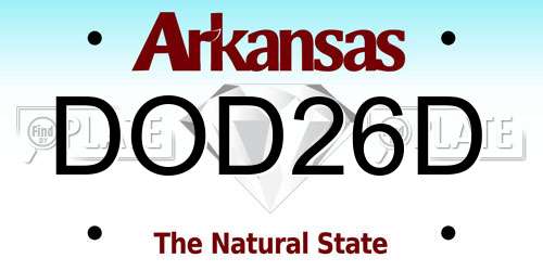 DOD26D Arkansas License Plate