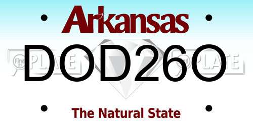 DOD26O Arkansas License Plate