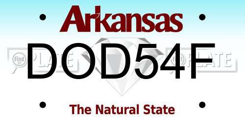 DOD54F Arkansas License Plate