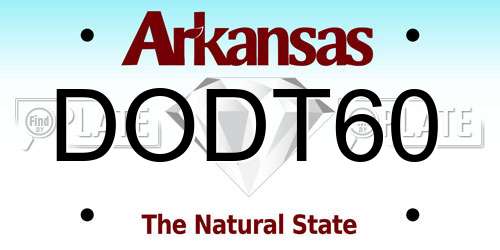 DODT60 Arkansas License Plate