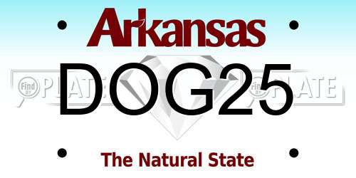 DOG25 Arkansas License Plate
