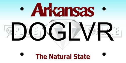 DOGLVR Arkansas License Plate