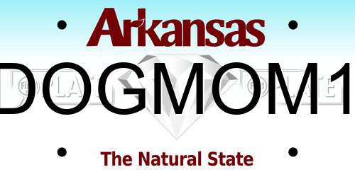 DOGMOM1 Arkansas License Plate
