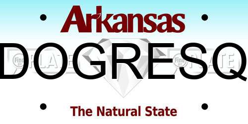 DOGRESQ Arkansas License Plate