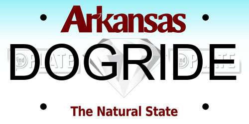 DOGRIDE Arkansas License Plate