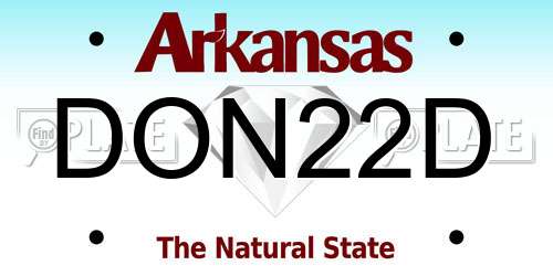 DON22D Arkansas License Plate