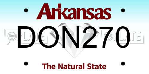 DON270 Arkansas License Plate