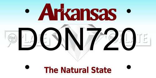 DON720 Arkansas License Plate