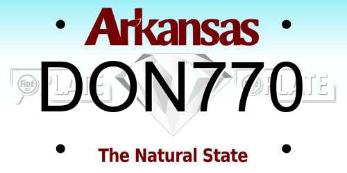 DON770 Arkansas License Plate
