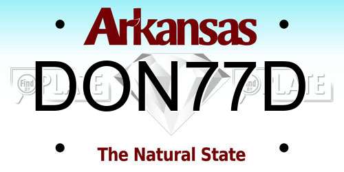 DON77D Arkansas License Plate