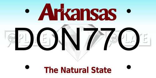 DON77O Arkansas License Plate