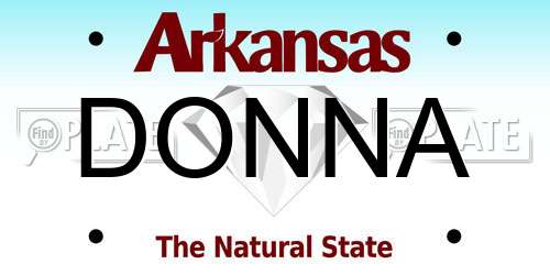 DONNA Arkansas License Plate