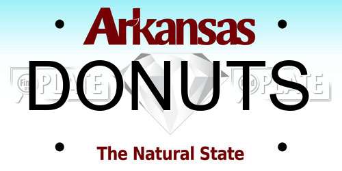 DONUTS Arkansas License Plate