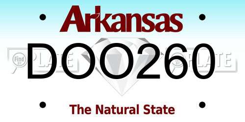 DOO260 Arkansas License Plate