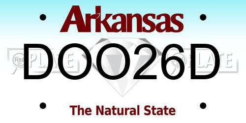 DOO26D Arkansas License Plate
