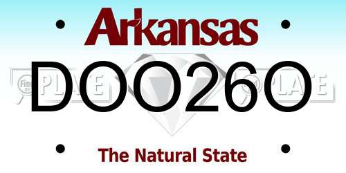 DOO26O Arkansas License Plate