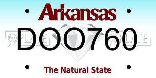 DOO760 Arkansas License Plate