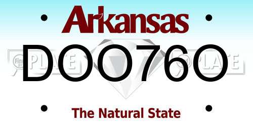 DOO76O Arkansas License Plate