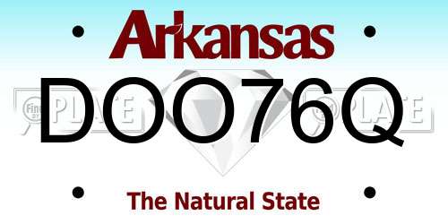 DOO76Q Arkansas License Plate