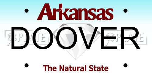 DOOVER Arkansas License Plate