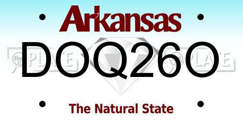 DOQ26O Arkansas License Plate