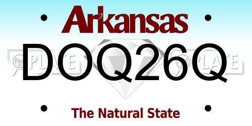 DOQ26Q Arkansas License Plate