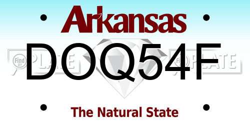 DOQ54F Arkansas License Plate