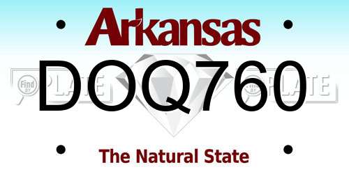 DOQ760 Arkansas License Plate