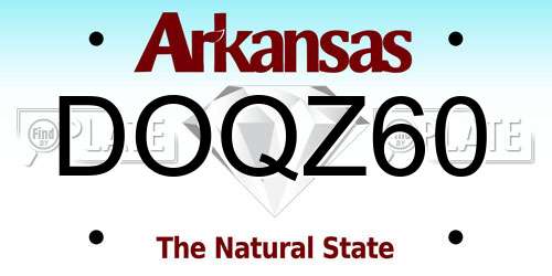 DOQZ60 Arkansas License Plate