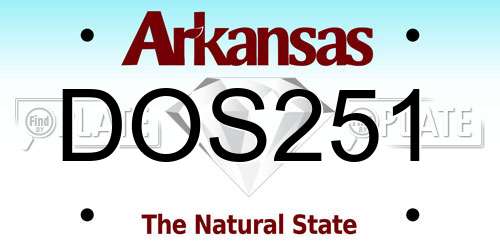 DOS251 Arkansas License Plate