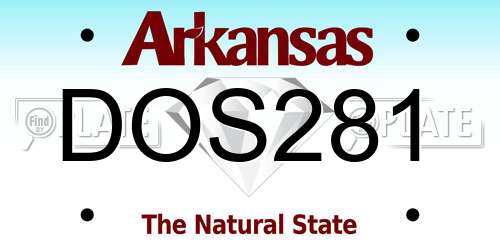 DOS281 Arkansas License Plate