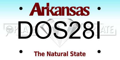 DOS28I Arkansas License Plate