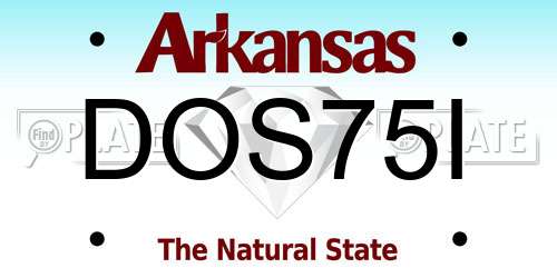 DOS75I Arkansas License Plate