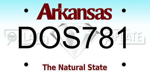 DOS781 Arkansas License Plate