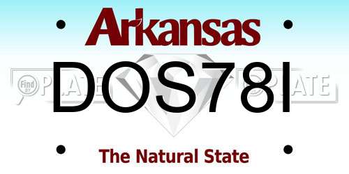 DOS78I Arkansas License Plate