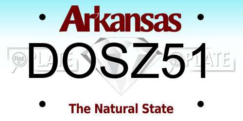 DOSZ51 Arkansas License Plate