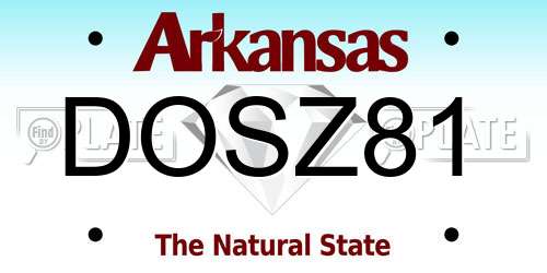 DOSZ81 Arkansas License Plate