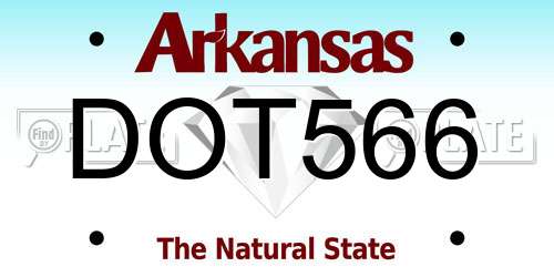 DOT566 Arkansas License Plate