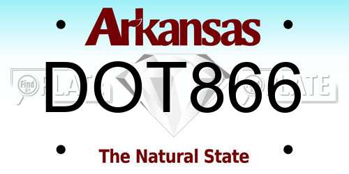 DOT866 Arkansas License Plate
