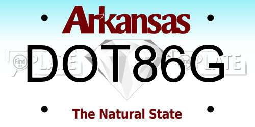 DOT86G Arkansas License Plate
