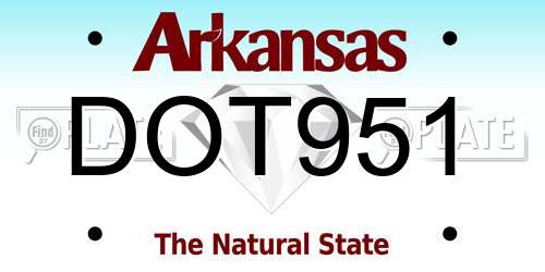 DOT951 Arkansas License Plate