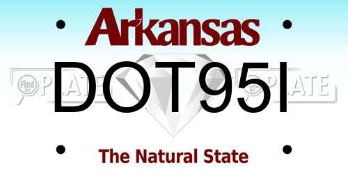 DOT95I Arkansas License Plate