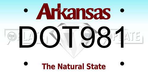 DOT981 Arkansas License Plate
