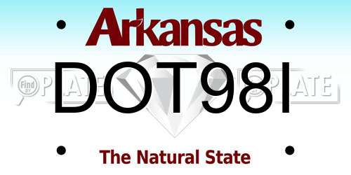 DOT98I Arkansas License Plate