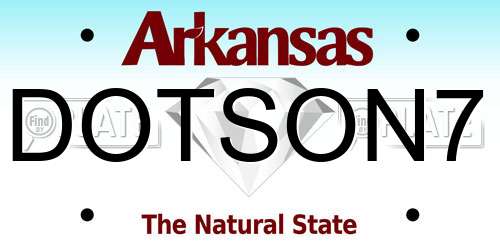 DOTSON7 Arkansas License Plate