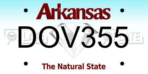 DOV355 Arkansas License Plate