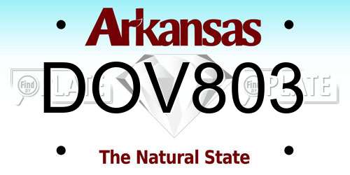 DOV803 Arkansas License Plate