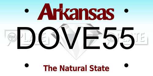DOVE55 Arkansas License Plate