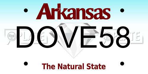 DOVE58 Arkansas License Plate