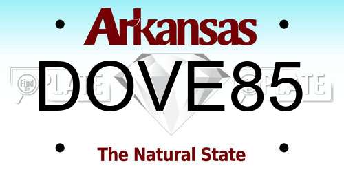 DOVE85 Arkansas License Plate